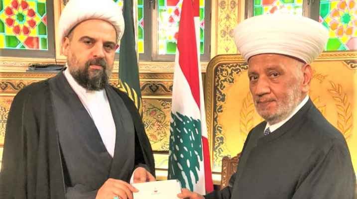 دعوة من قبلان إلى دريان للمشاركة في الذكرى السنوية الأولى لرئيس المجلس الإسلامي الشّيعي الأعلى