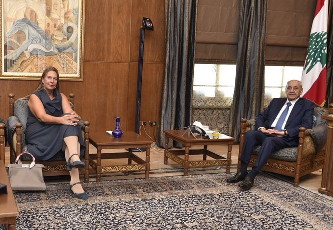 بري استقبل سفيرة سويسرا وأبرق مهنئاً لرئيس مجلس الأمة الكويتي ولنظيره السوري حمودة الصباغ