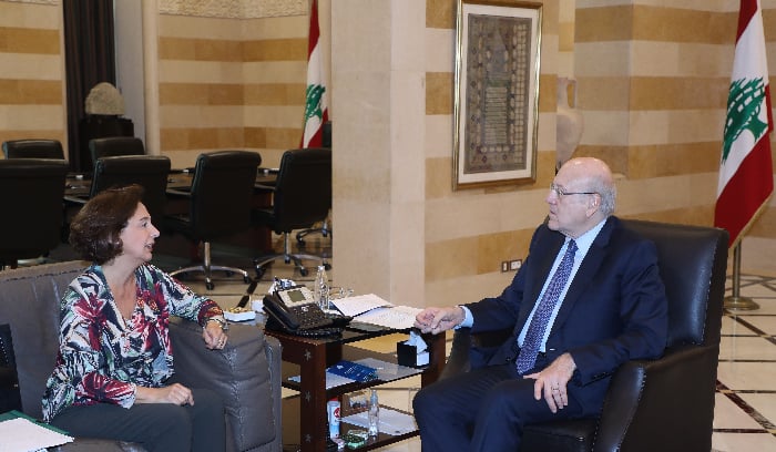 ميقاتي التقى وزيرة الدولة لشؤون التنمية الادارية والمكاري ووفد اتحاد المقاولين العرب