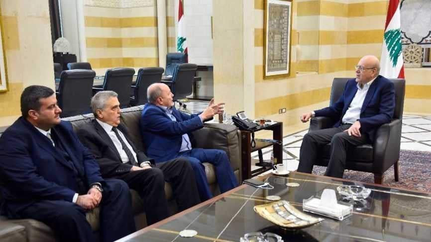 ميقاتي يلتقى وفد صندوق النقد الدولي ويعرض الاوضاع مع الاتحاد العمالي