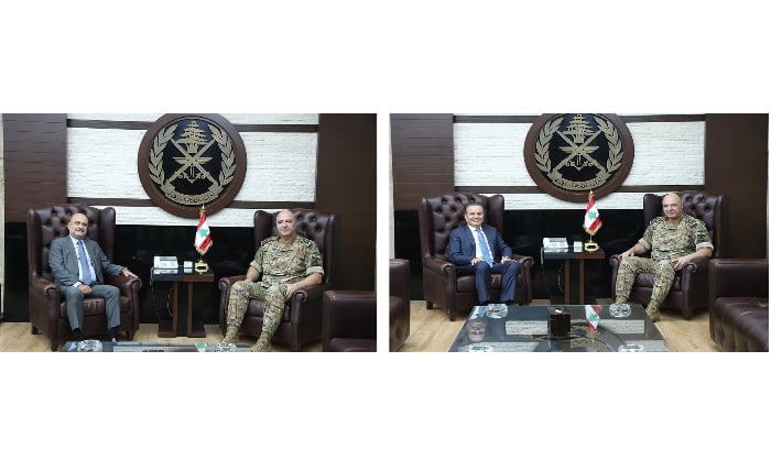 قائد الجيش عرض الاوضاع مع النائبين أبي رميا ودرغام