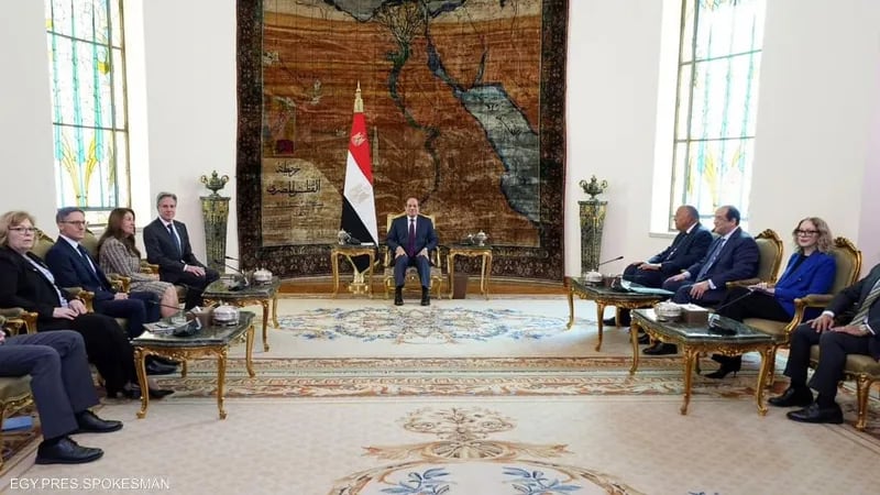 السيسي وبلينكن يناقشان جهود وقف إطلاق النار في غزة