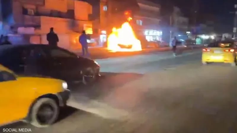 بالفيديو: قتلى بهجوم استهدف سيارة تابعة للحشد الشعبي في بغداد