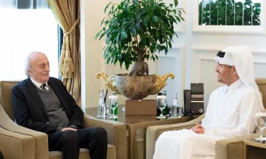 جنبلاط زار رئيس مجلس الوزراء القطري: لا بد من توافق على الرئاسة بالحوار والتسوية