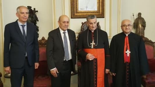 لودريان يلتقي البطريرك الراعي في بكركي