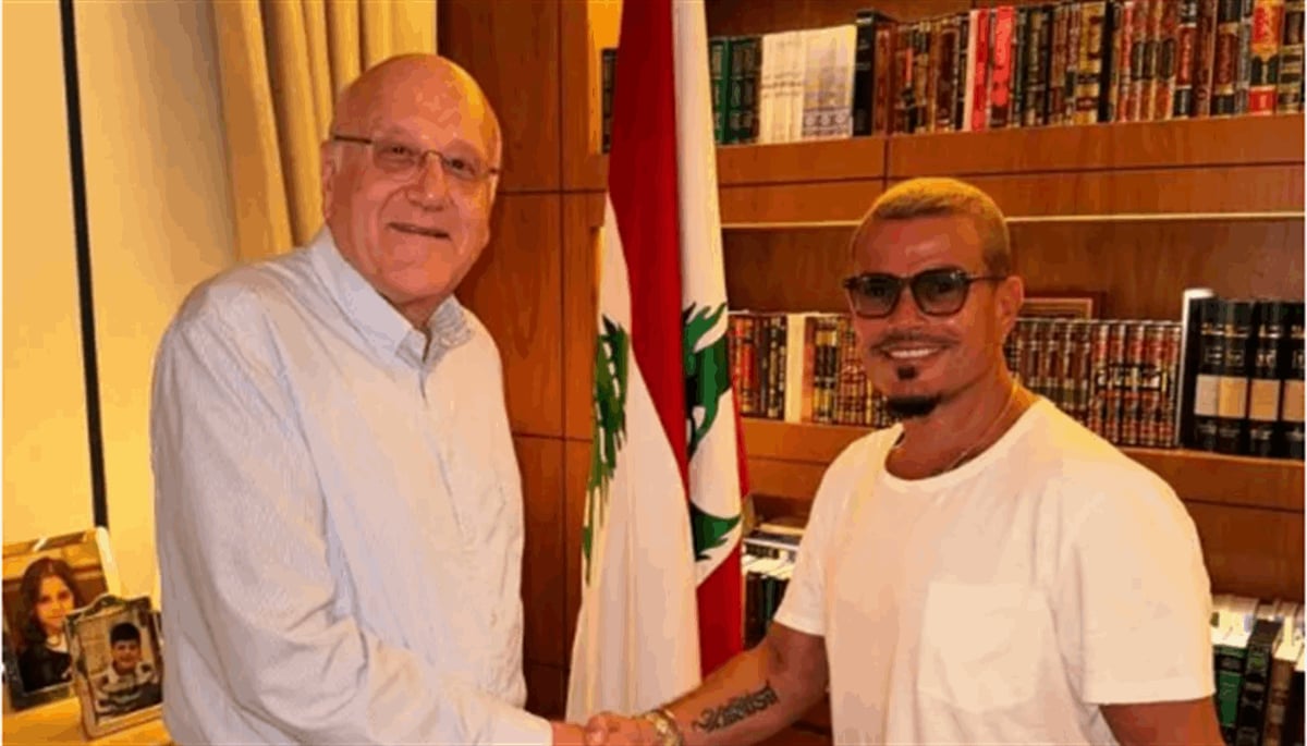 عمرو دياب يلتقي نجيب ميقاتي في بيروت
