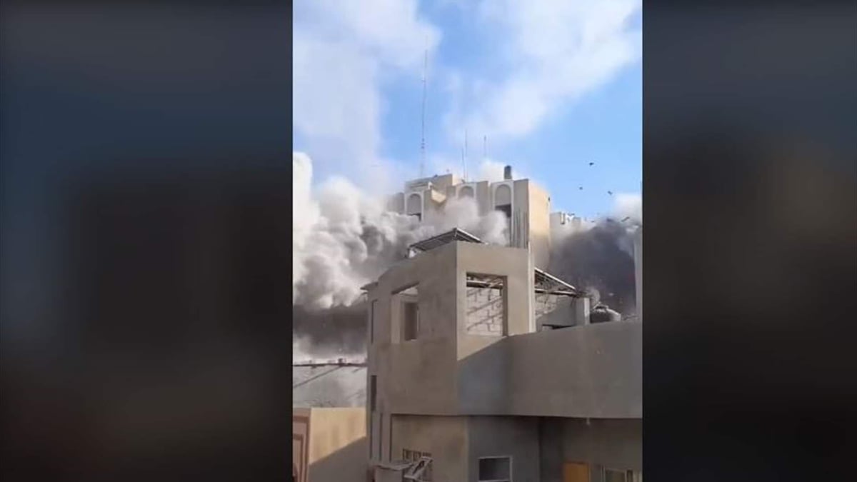 فيديو قديم يزعم لحظة استهداف المبنى في الضاحية الجنوبية