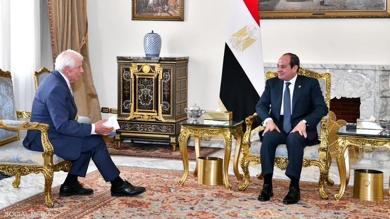 السيسي وبوريل يبحثان سبل وقف إطلاق النار في غزة