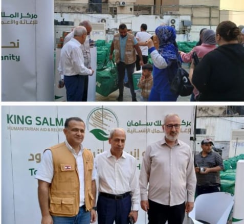 توزيع مساعدات اغاثية في طريق الجديدة
