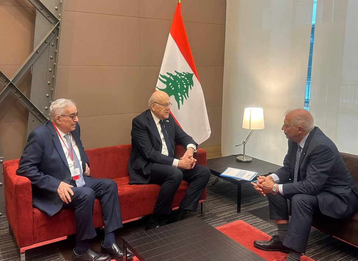 لقاء بين ميقاتي وبوريل قبيل انعقاد المؤتمر الدولي لدعم لبنان