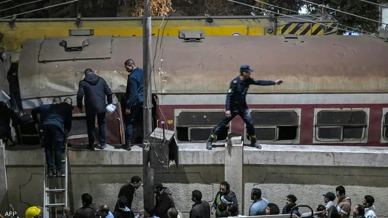 الصحة المصرية: إصابة 20 راكبا بحادث تصادم قطاري المنيا