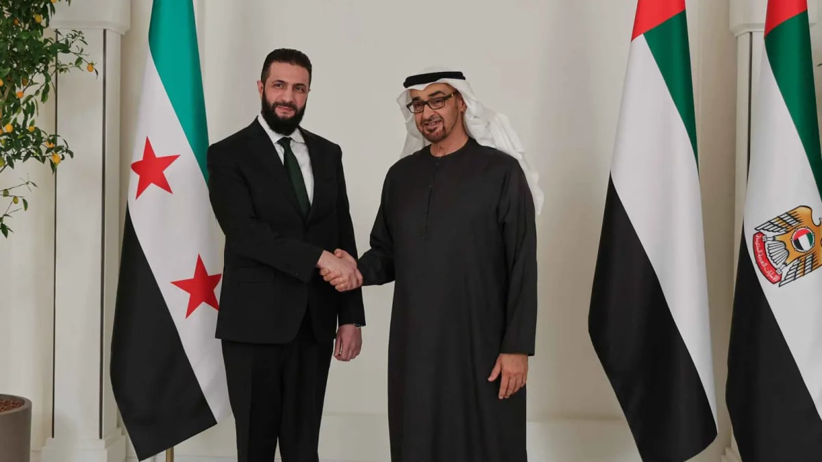 في لقائه بالشرع.. محمد بن زايد يؤكد دعم الإمارات لوحدة سوريا وسيادتها واستقرارها