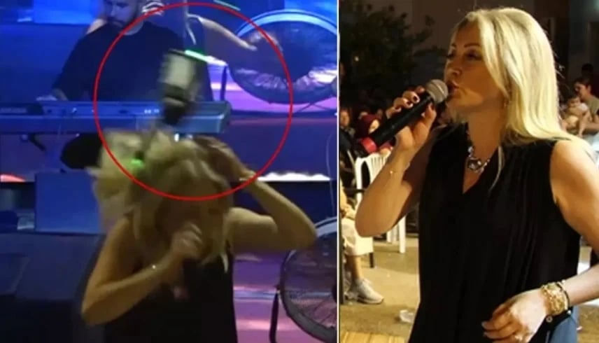 حادث غير متوقع.. اصطدام "درون" برأس فنانة أثناء غنائها على المسرح