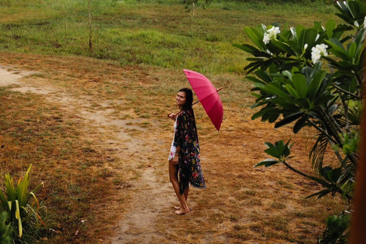 a person holding an umbrella