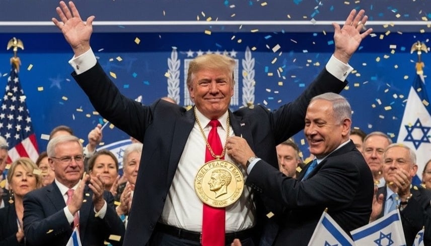 بصورة لترامب.. نتانياهو يثير تفاعلاً ويدعو لمنحه نوبل للسلام