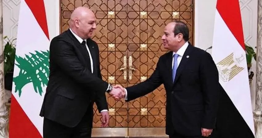السيسي يهنئ عون ويؤكد دعم بلاده للبنان