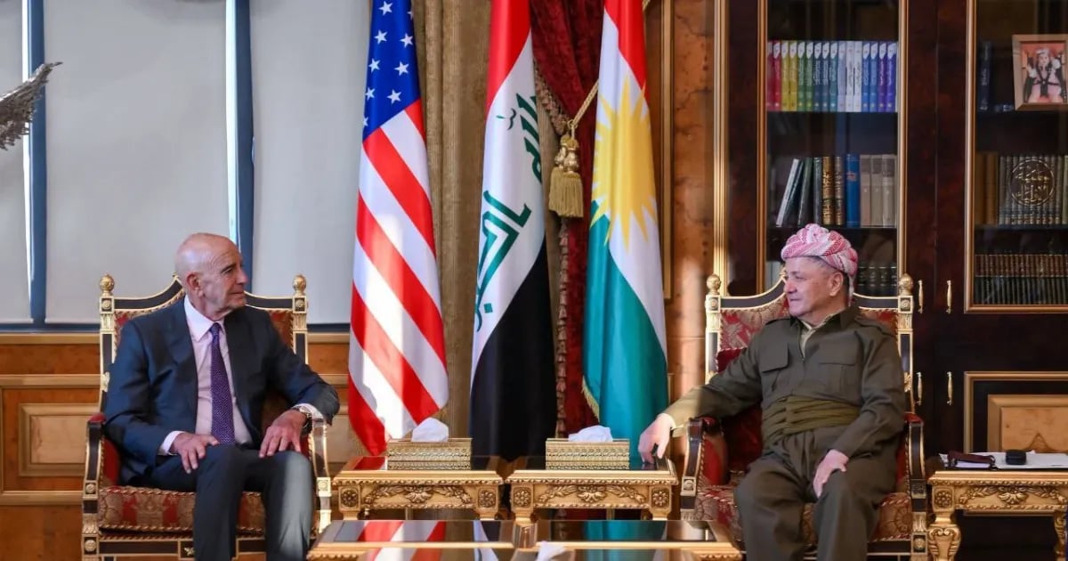 بارزاني يبحث مع براك التطورات في سوريا والعراق