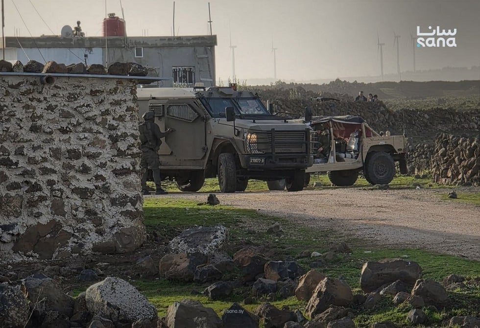Israeli Military Advances with Nine APCs into Southern Quneitra Countryside