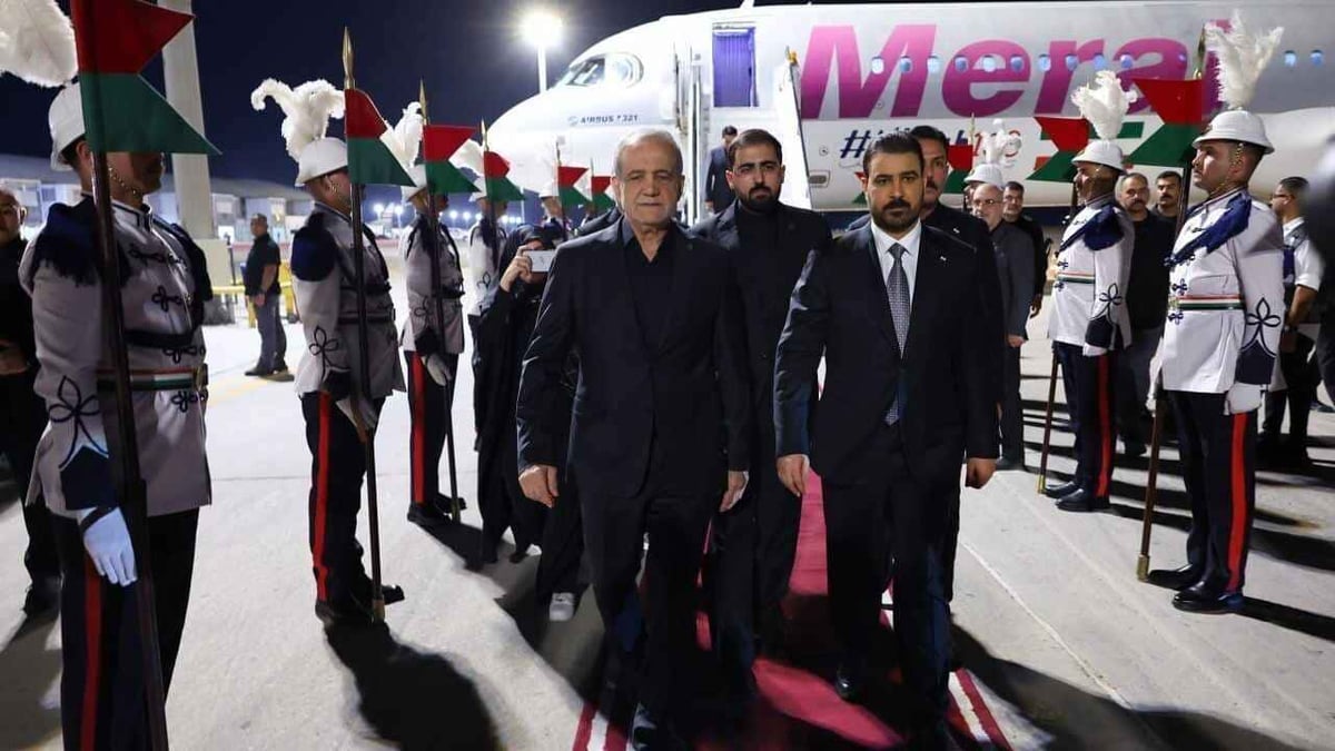 بزشكيان يغادر العراق عقب الضربات الأمريكية على إيران