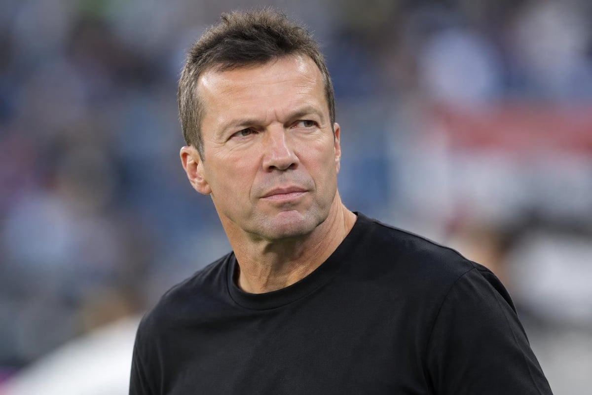 create an image about  Lothar Matthäus  in realistic  in tshirt black