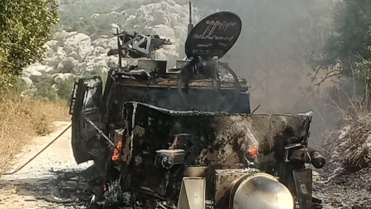 Incendio total de un vehículo de la UNIFIL en Líbano
