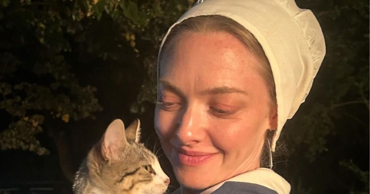 Seyfried pairs VS bralette with open Khaite jacket for WWD