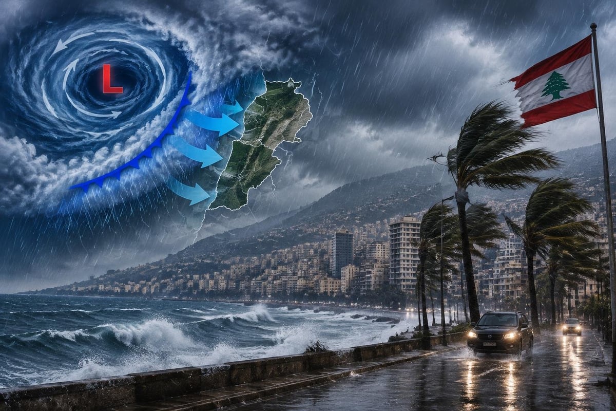 Low Pressure System Hits Lebanon with Heavy Rain and Active Winds Until Friday