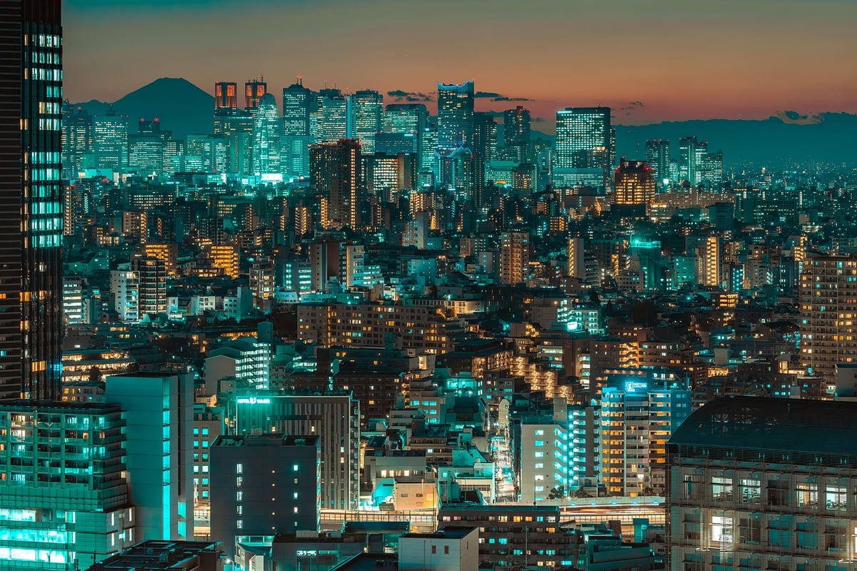 tokyo, japan, buildings, city, skyscrapers, urban, night, metropolis, lights