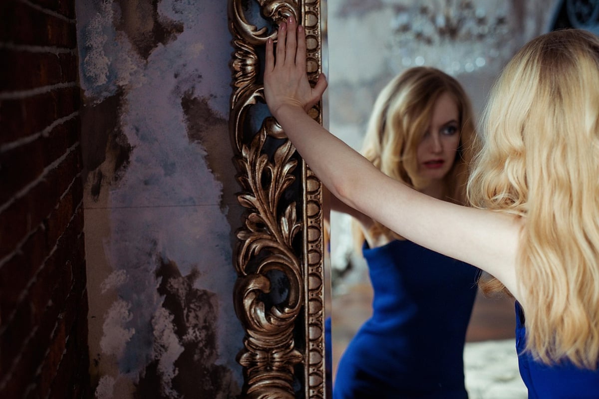 people, woman, adult, portrait, blonde, mirror, reflection, hair, hairstyle, mirror, mirror, mirror, mirror, mirror