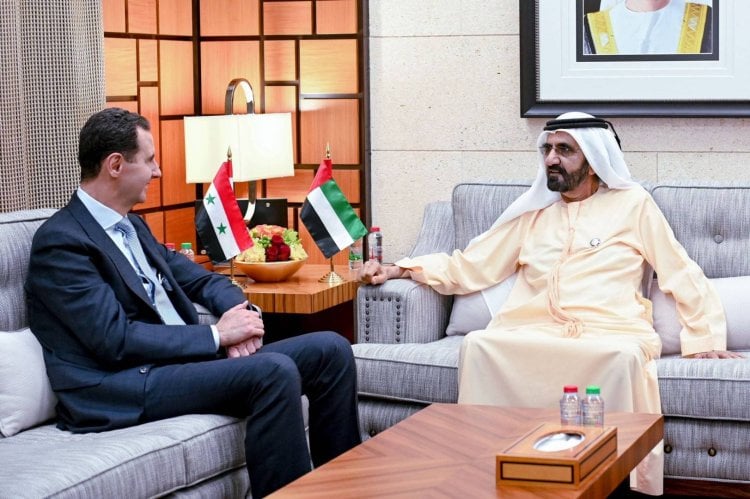 بالصور: الأسد يزور الإمارات ويلتقي محمد بن راشد في دبي