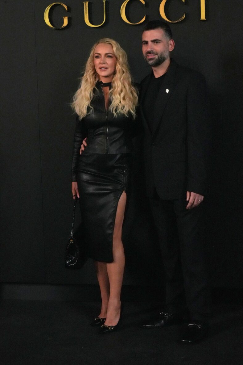 Lindsay Lohan and Bader Shammas on the red carpet